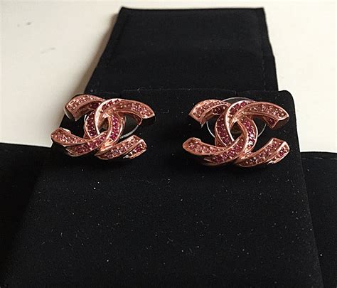 chanel earrings rose